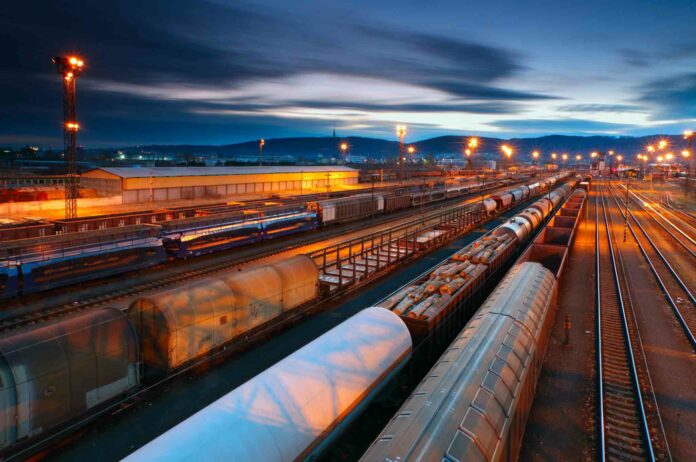 Freight Station with trains Working wih Lines in Photography
