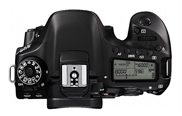 Top View of the Canon 80D