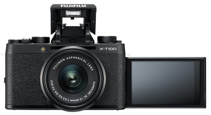 Fujifilm X-T100 Mirrorless Digital Camera w/XC15-45mmF3.5-5.6 OIS PZ Lens - Black