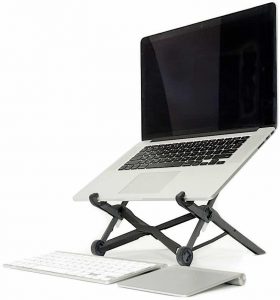 Place Your MacBook Pro on a Stand next to your External Monitor