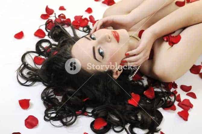 Storyblocks Review Woman in red stock photography