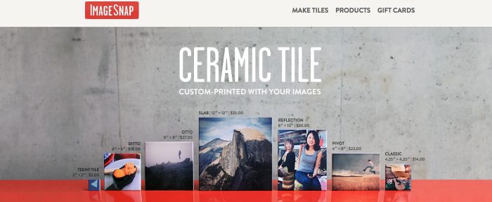 Creating Ceramic Tiles with your Instagram Photos by ImageSnap, Website Screenshot from: https://www.imagesnap.com/