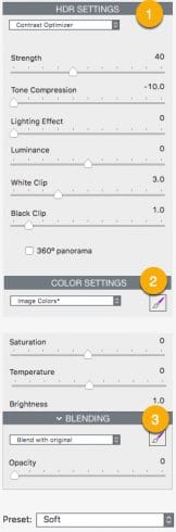 HDR, Color, and Blending Setting in Photomatix Pro 6