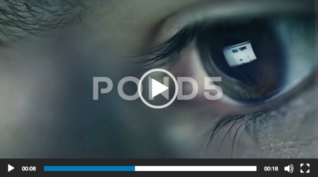 Closeup shot of boy eye surfing internet at night HD