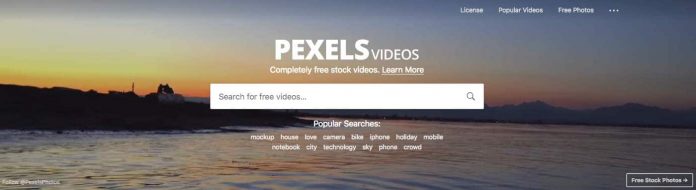 Pexels - Completely Free Stock Videos (Screenshot from Pexels.com)
