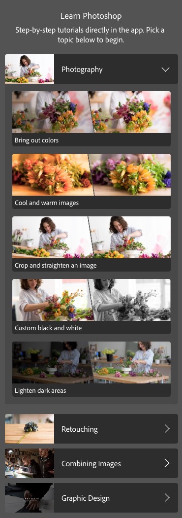 Photoshop Built in Tutorials