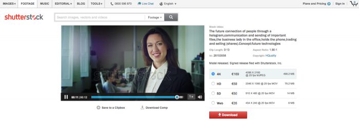 Shutterstock has some of the best royalty-free stock videos (Screenshot Shutterstock.com)