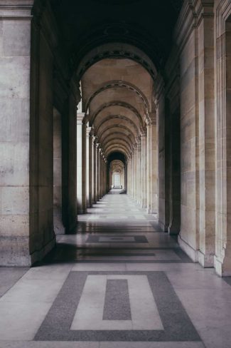 Forced perspective photography of a repeating corridor