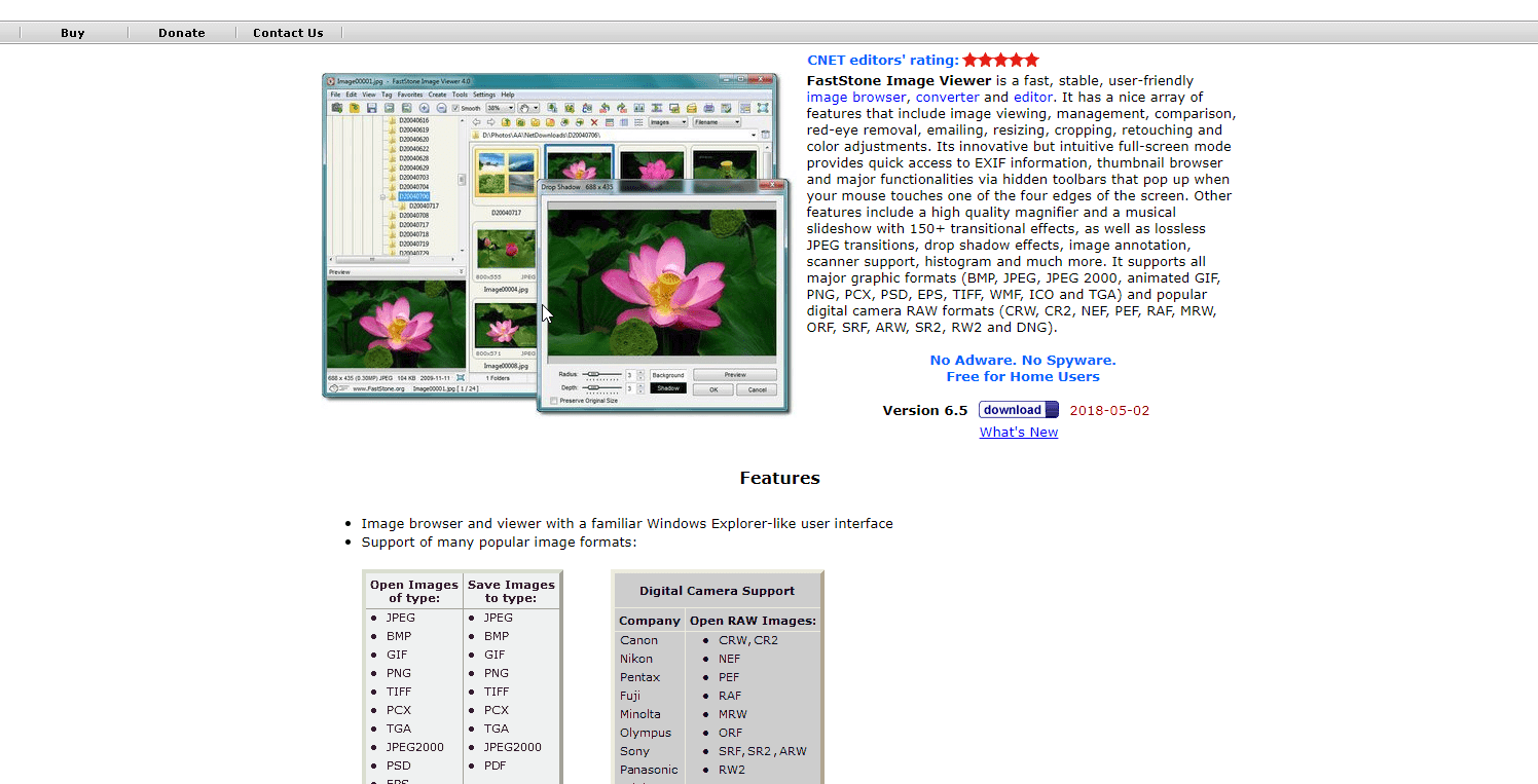 FastStone photo organization tool for Windows