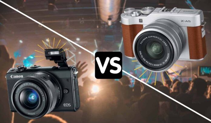 Camera comparison Canon EOS M100 Mirrorless vs. Fujifilm X-A5 Mirrorless Camera