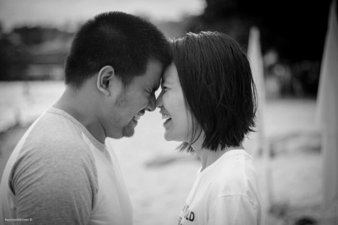 couple face to face - engagement photo Engagement Photography Tips