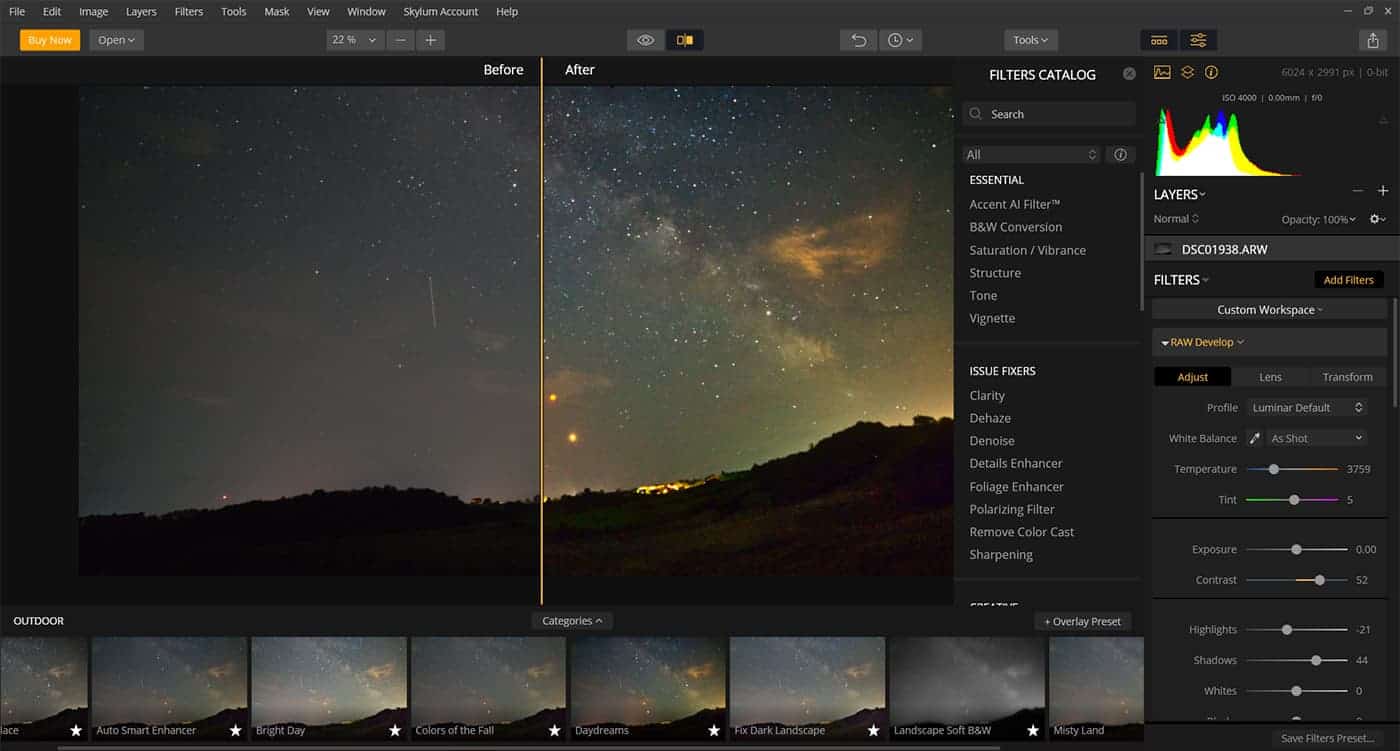 blood moon and milky way editing