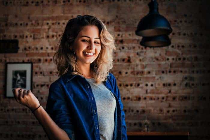 portrait photograph girl smiling