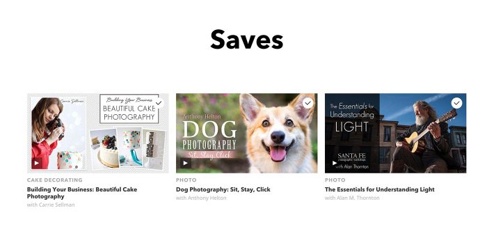 Craftsy saved courses