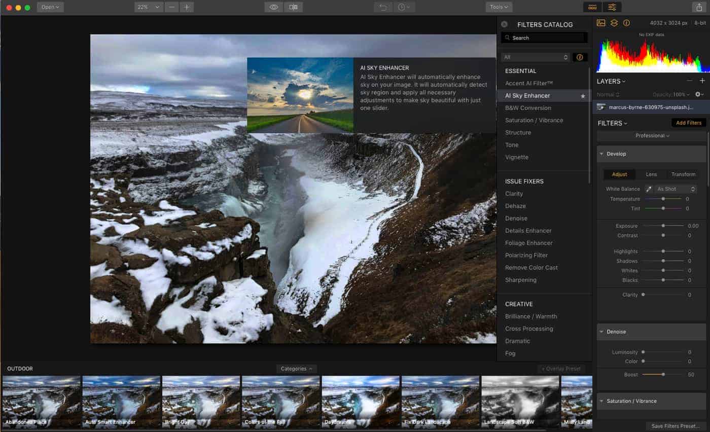 Luminar's New AI Sky Enhancer Filter