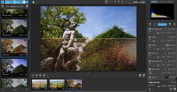 Topaz Studio Review - split view panel