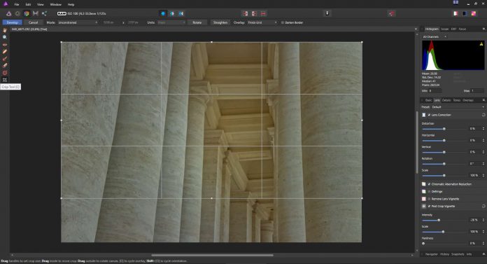Affinity Photo review - Crop tool