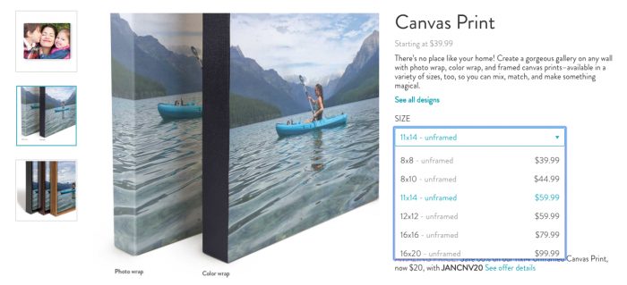 Ordering a Canvas Print on Snapfish is Easy