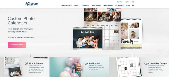 Mixbook Photo Book Calendar Screenshot Mixbook.com Custom Photo Calendars Review