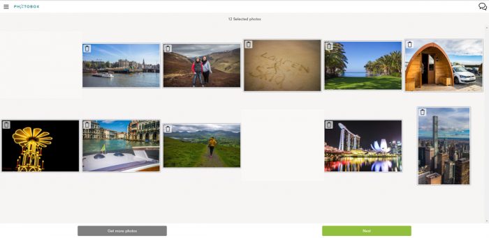 Photobox Valentines Gifts review - Checking photos