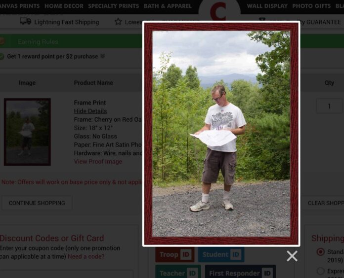 CanvasChamp photo prints and framing preview