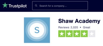 Shaw Academy TrustPilot Rating