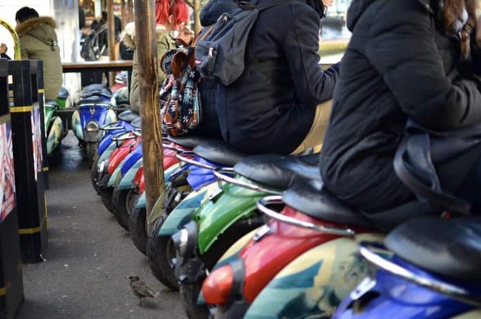 Scooters at Camden Town, London