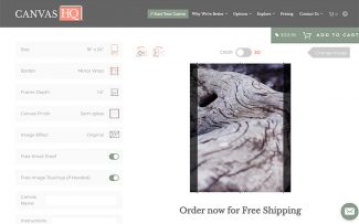 ordering a canvas photo canvasHQ
