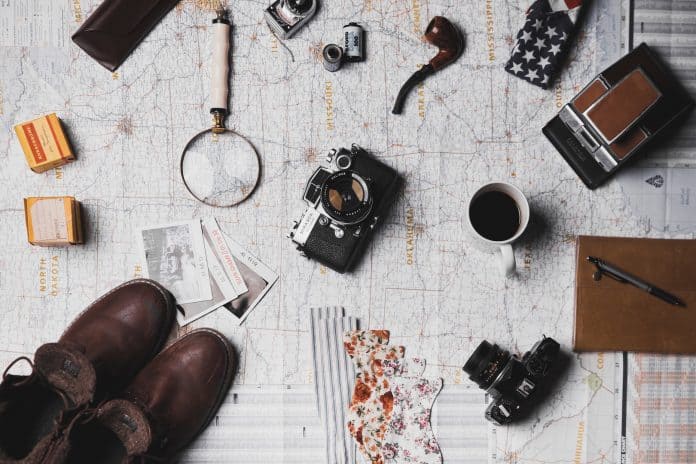 travel flat lay