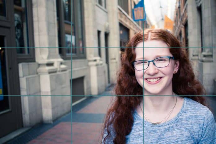 rule of thirds grid on portrait
