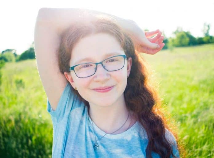 girl in golden hour backlight