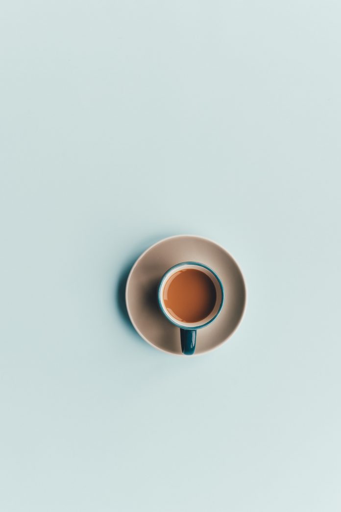 coffee cup flat lay