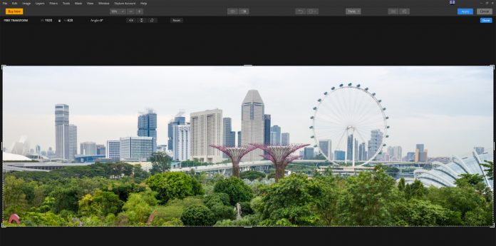 Free transform tool luminar