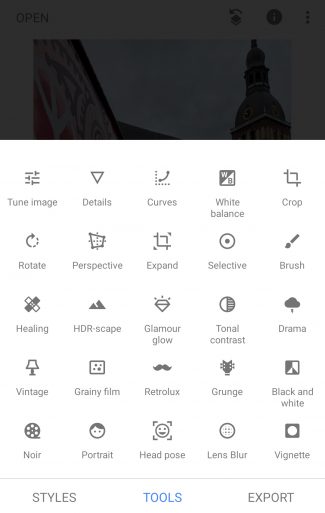 Snapseed tools Post-Processing App