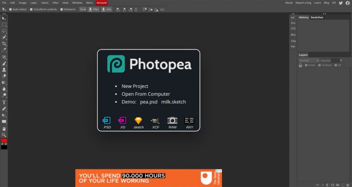 Photopea photo editor