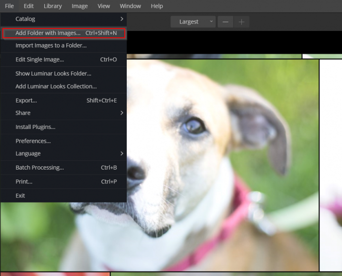 adding folders into luminar