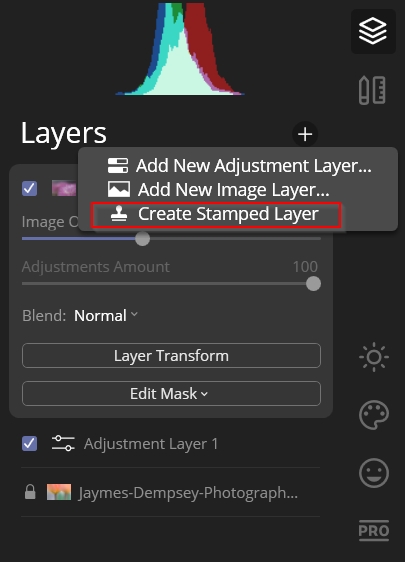 create stamped layer