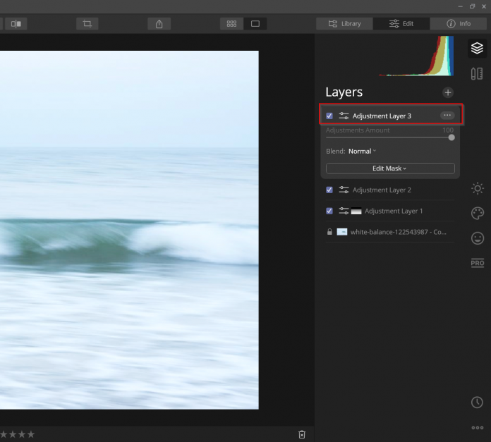 adjustment layer tab