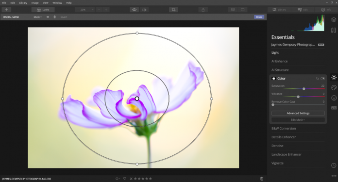 radial saturation increase