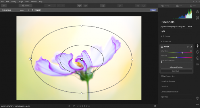 radial masking in luminar