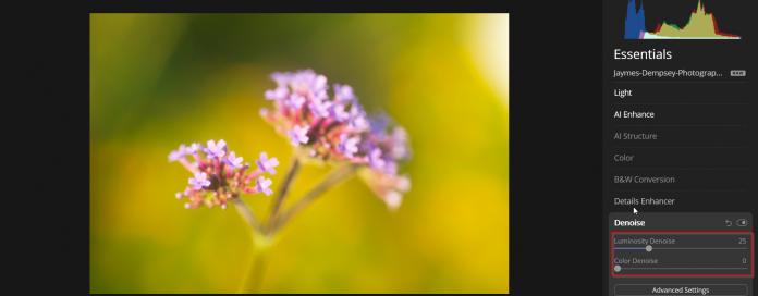 Color denoise