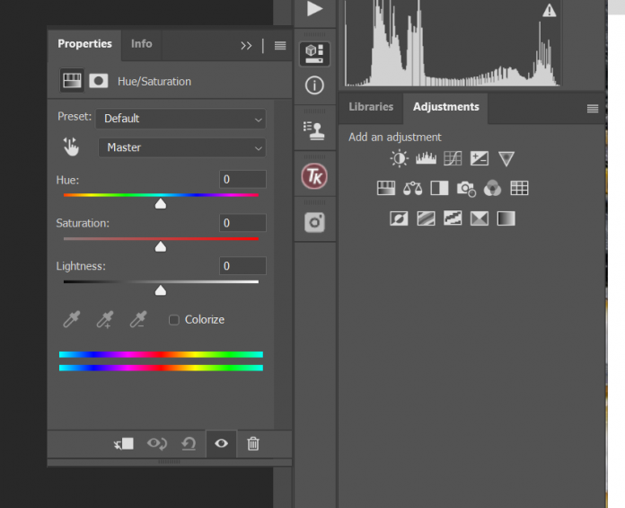 Photoshop Properties settings