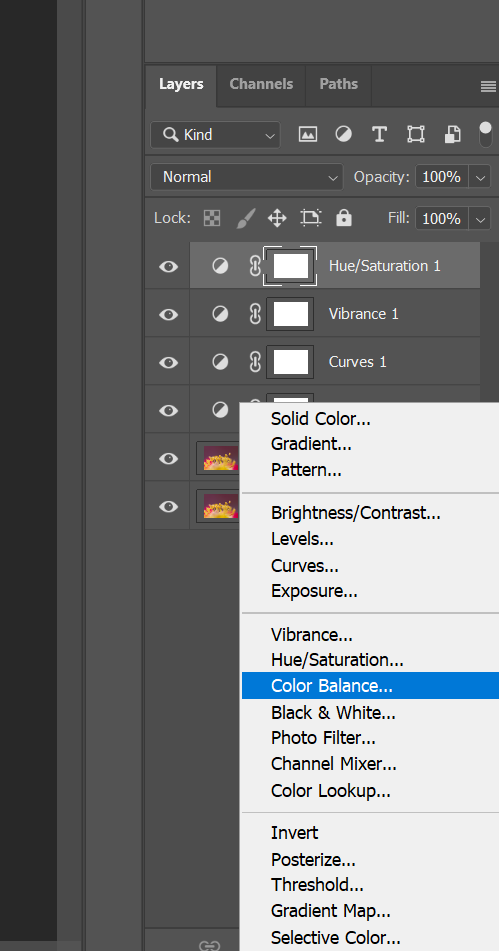 Photoshop color panel