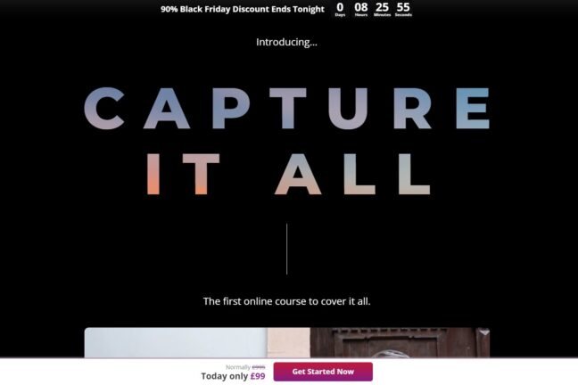 The Capture It All iPhone photography course product page.