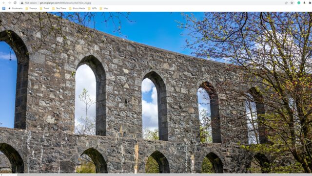 A photo of stone arches in Scotland after enlargement with the AI Image Enlarger.