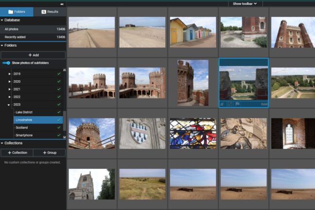 Photo thumbnails displayed in a grid in Excire Foto.