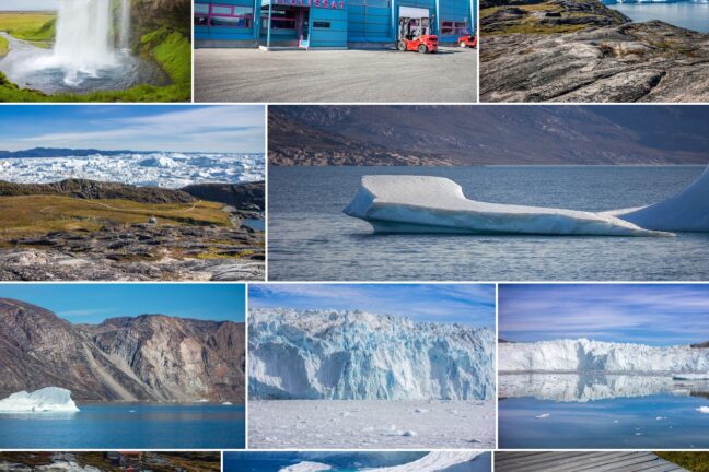 Gallery view in Google Photos showing a mosaic of images from Iceland.