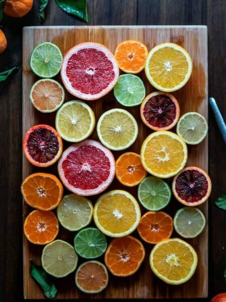 citrus fruit flat lay