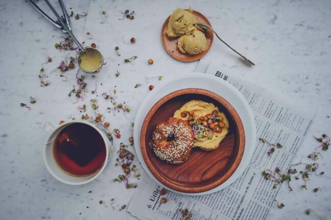 ice cream flat lay