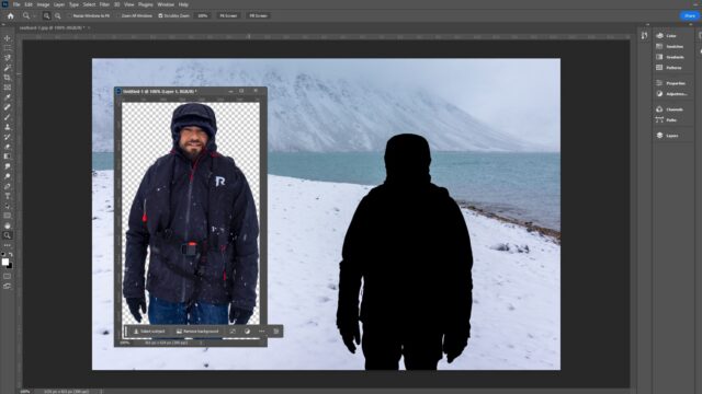 Adobe Photoshop interface with the object selection tool in use.